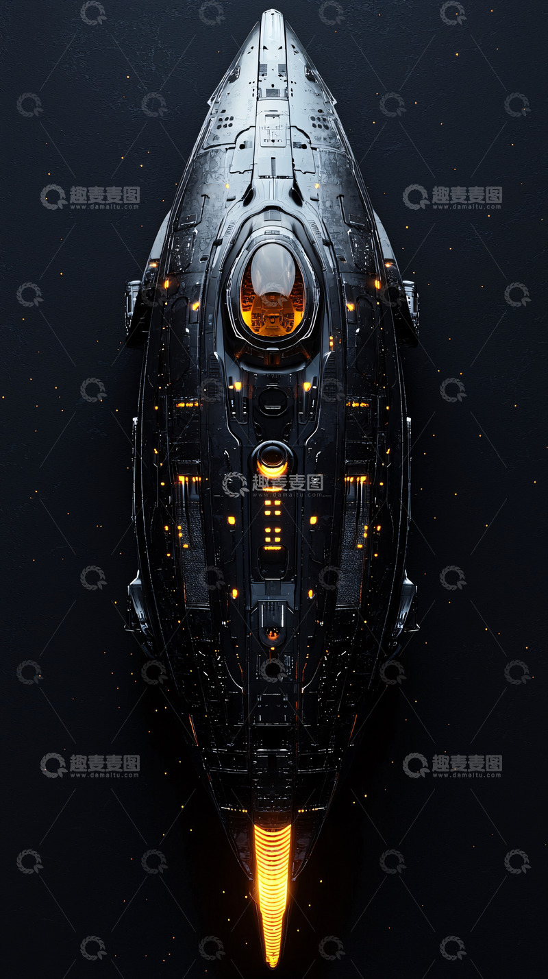 高清大图下载【趣麦麦图】宇宙飞船俯视图