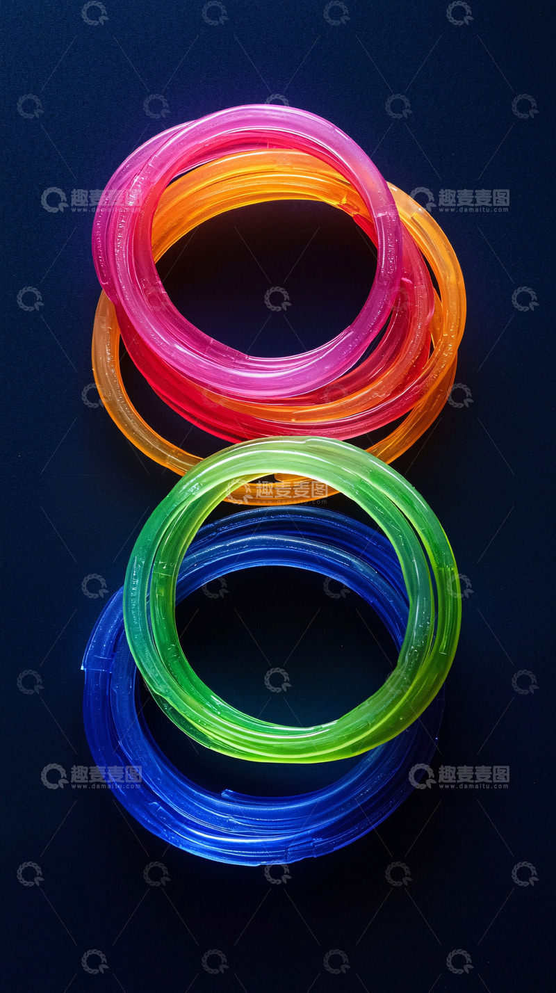 高清大图下载【趣麦麦图】彩色塑料环