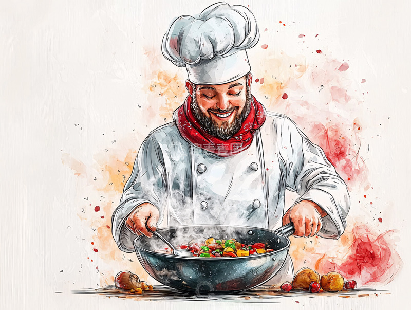 高清大图下载【趣麦麦图】厨师烹饪美食