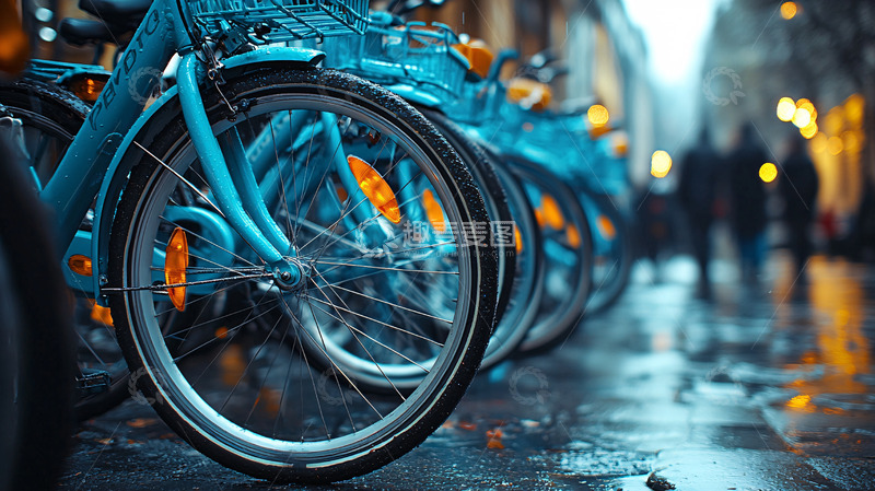 高清大图下载【趣麦麦图】-城市街道自行车