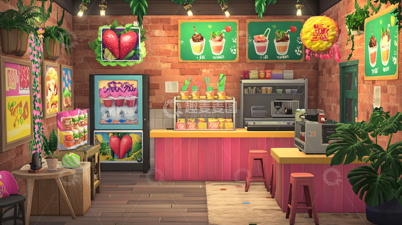 高清大图下载【趣麦麦图】果汁店设计图