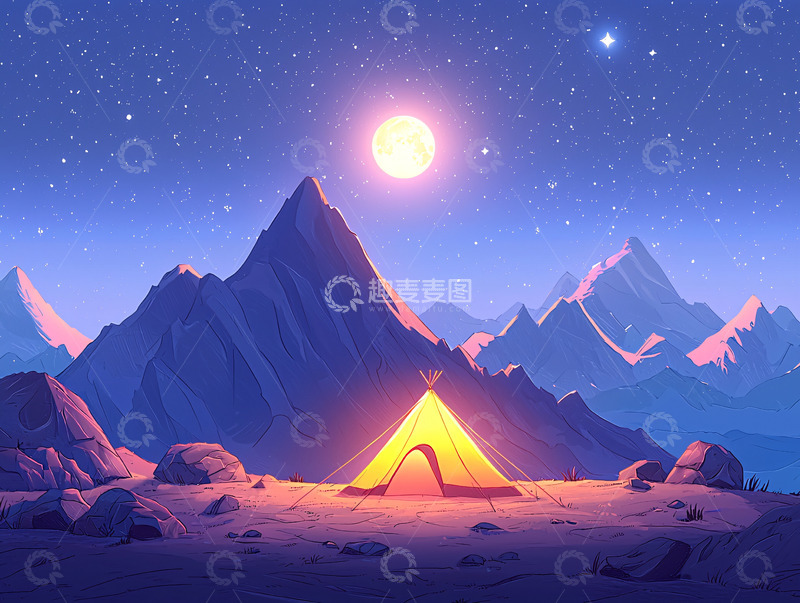 高清大图下载【趣麦麦图】夜晚星空下