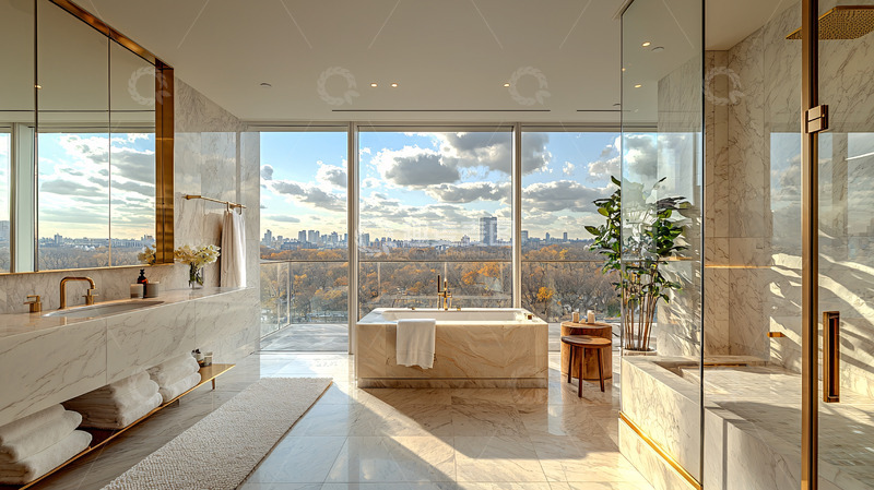 高清大图下载【趣麦麦图】奢华酒店浴室景观