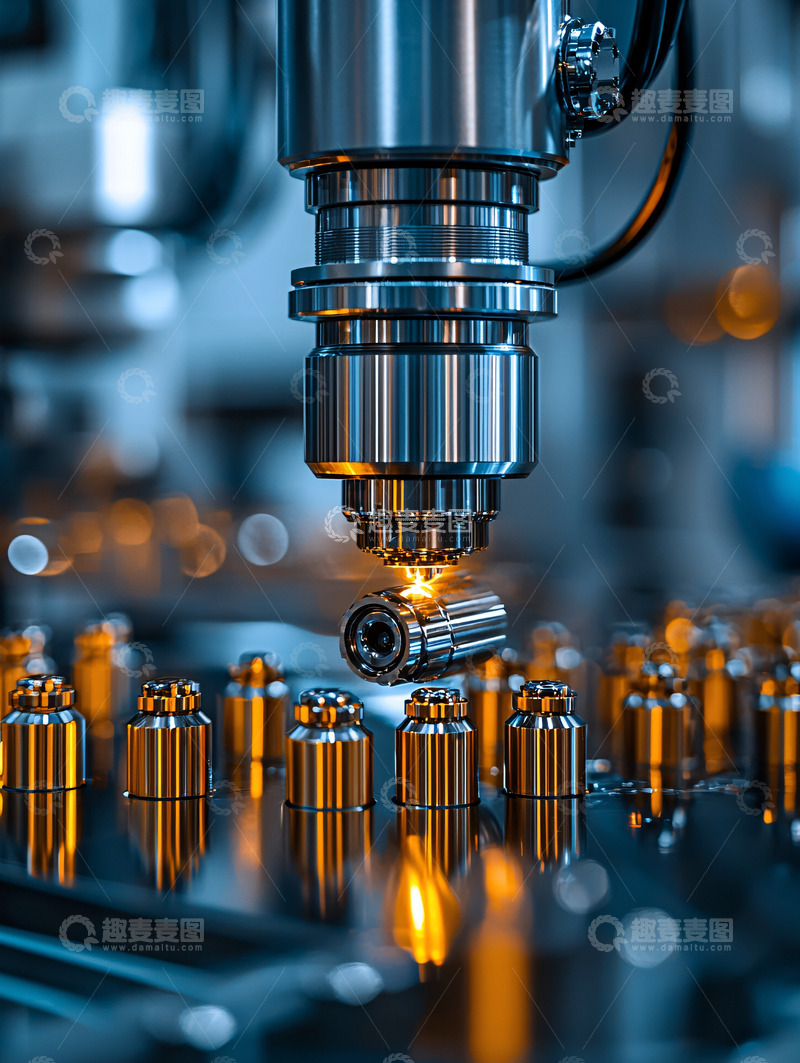 高清大图下载【趣麦麦图】金属零件自动化生产线