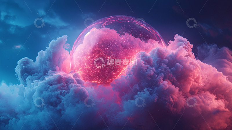 高清大图下载【趣麦麦图】梦幻粉色星球
