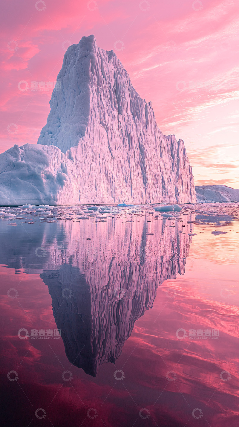 高清大图下载【趣麦麦图】粉色冰山