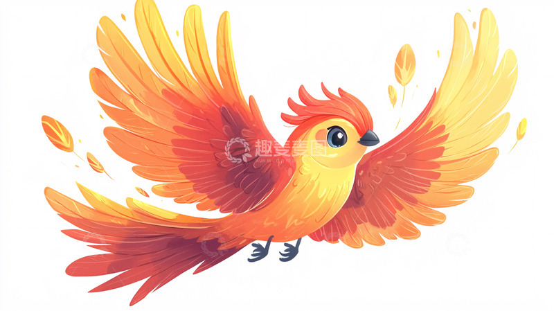 高清大图下载【趣麦麦图】卡通凤凰