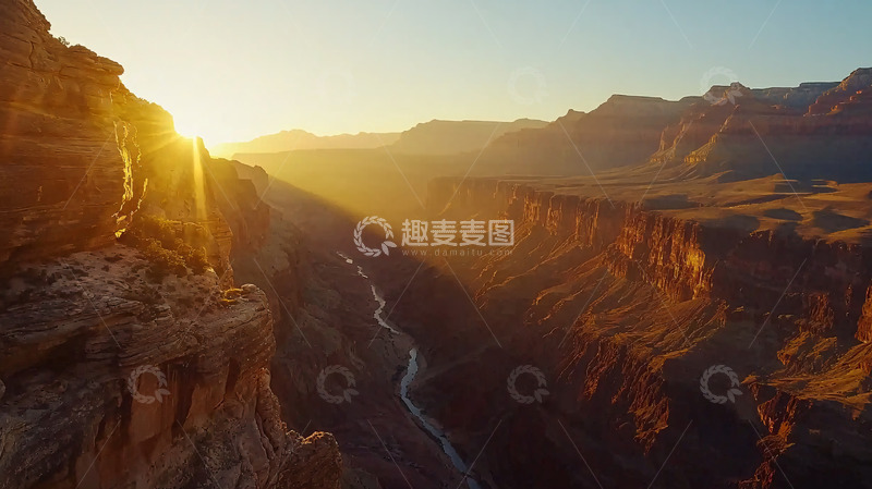 高清大图下载【趣麦麦图】日出峡谷壮丽景色