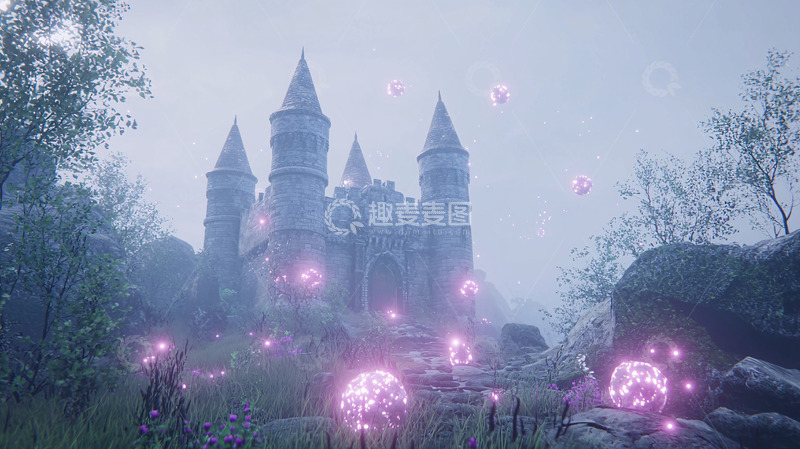 高清大图下载【趣麦麦图】雾气缭绕的魔法城堡