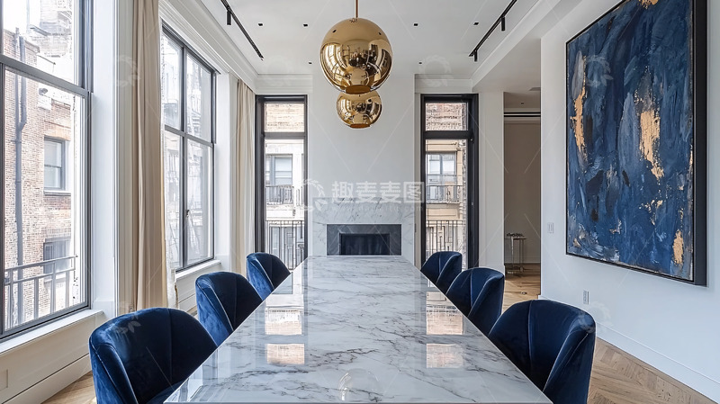 高清大图下载【趣麦麦图】现代轻奢风格长餐桌