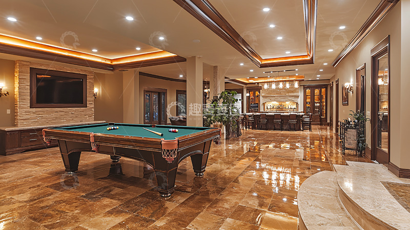 高清大图下载【趣麦麦图】豪华别墅地下室娱乐室