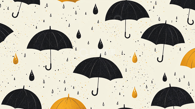 高清大图下载【趣麦麦图】黑色雨伞