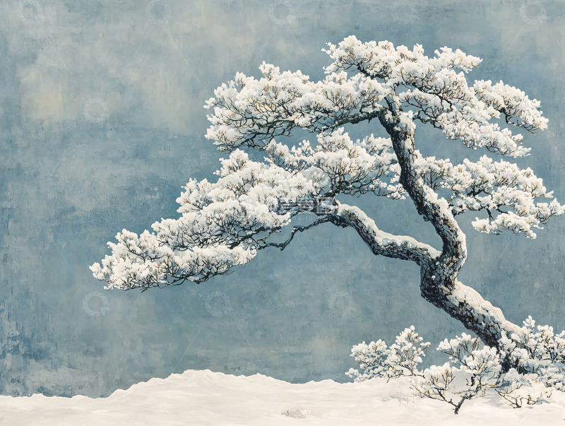 高清大图下载【趣麦麦图】雪覆盖的松树