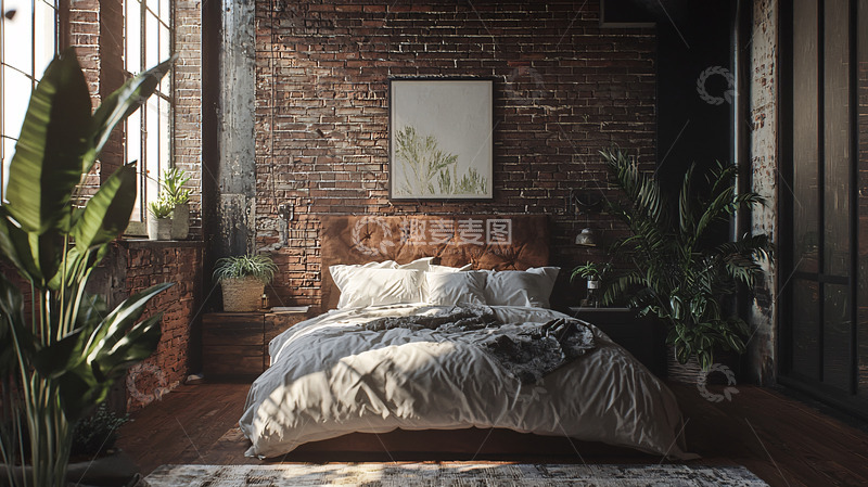 高清大图下载【趣麦麦图】工业风卧室