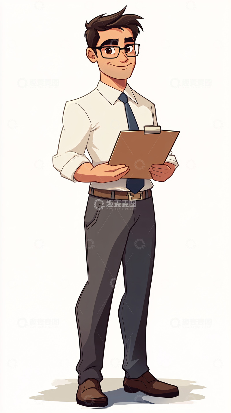 高清大图下载【趣麦麦图】卡通商务男士