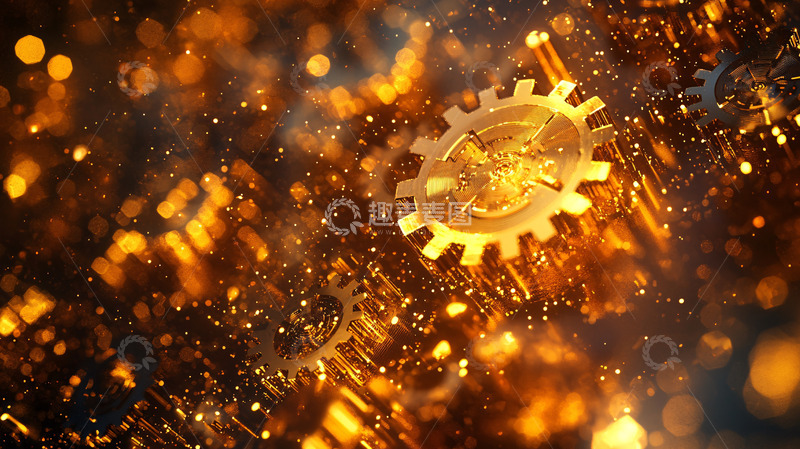 高清大图下载【趣麦麦图】金色齿轮