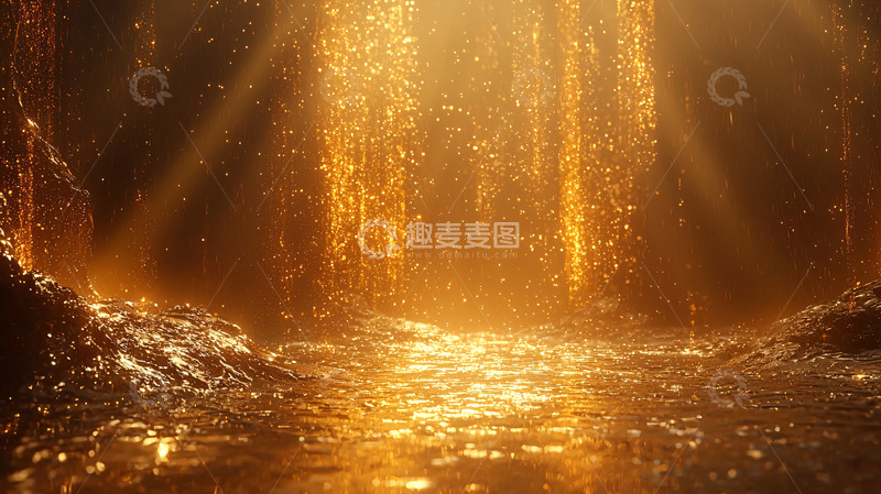 高清大图下载【趣麦麦图】金色瀑布