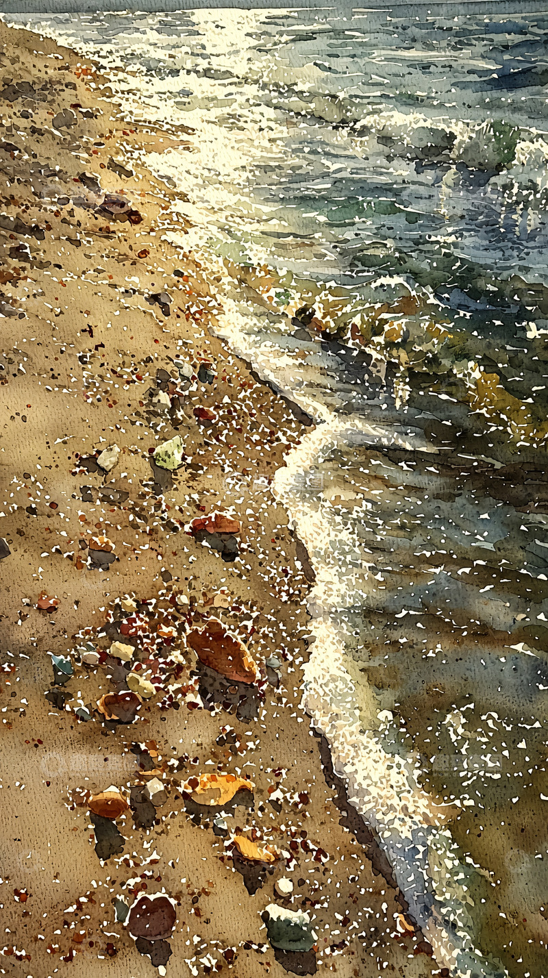 高清大图下载【趣麦麦图】阳光沙滩贝壳