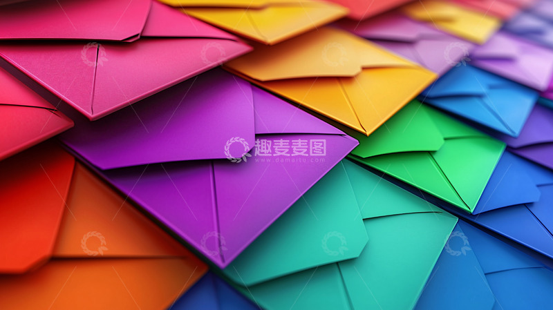 高清大图下载【趣麦麦图】彩色信封堆叠
