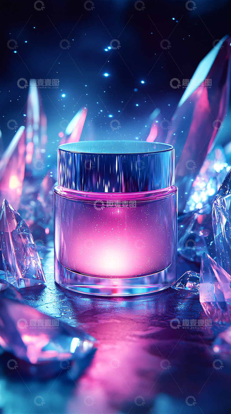 高清大图下载【趣麦麦图】晶莹剔透的粉色面霜