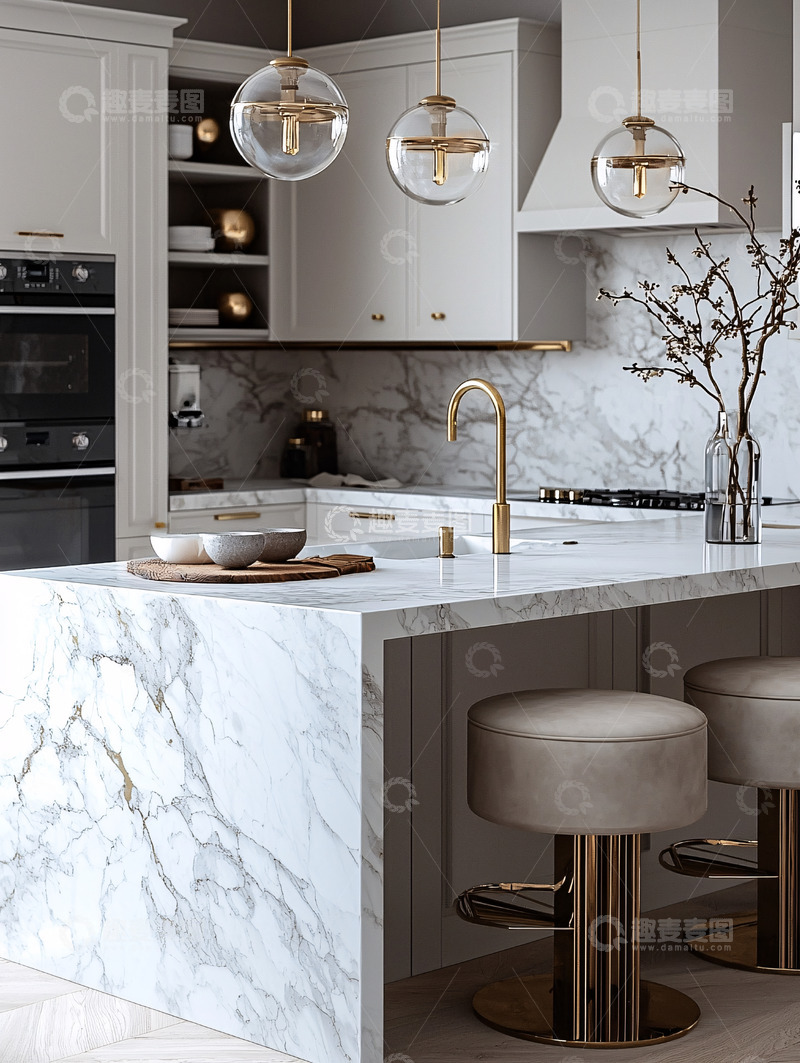 高清大图下载【趣麦麦图】现代轻奢厨房设计