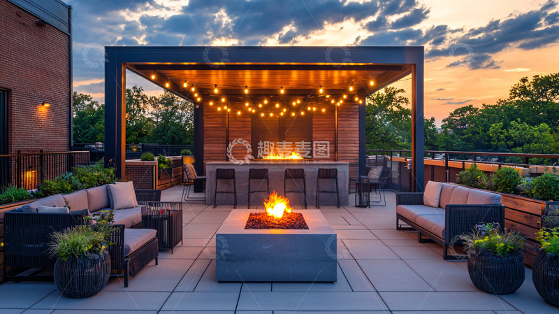 高清大图下载【趣麦麦图】高端公寓楼顶露台