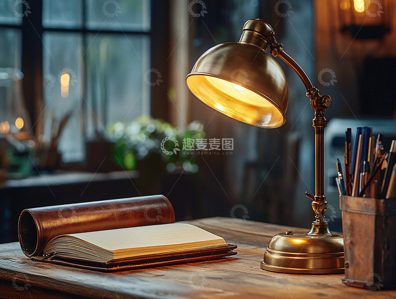高清大图下载【趣麦麦图】复古台灯