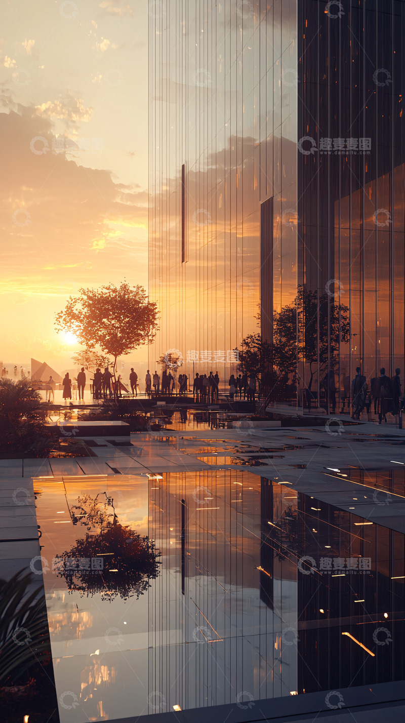 高清大图下载【趣麦麦图】日落城市景观