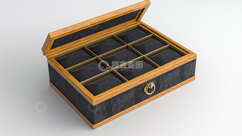 高清大图下载【趣麦麦图】高端木质手表收纳盒