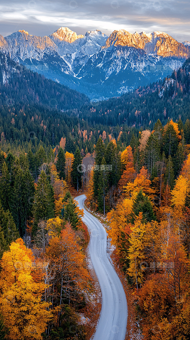 高清大图下载【趣麦麦图】秋日山间公路美景