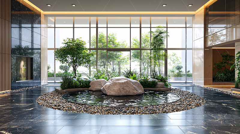 高清大图下载【趣麦麦图】现代酒店大堂景观设计