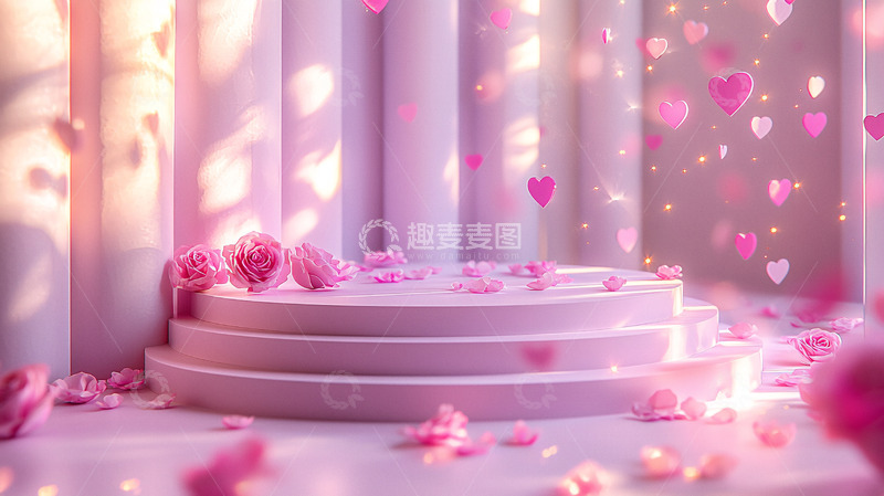 高清大图下载【趣麦麦图】粉色浪漫梦幻背景