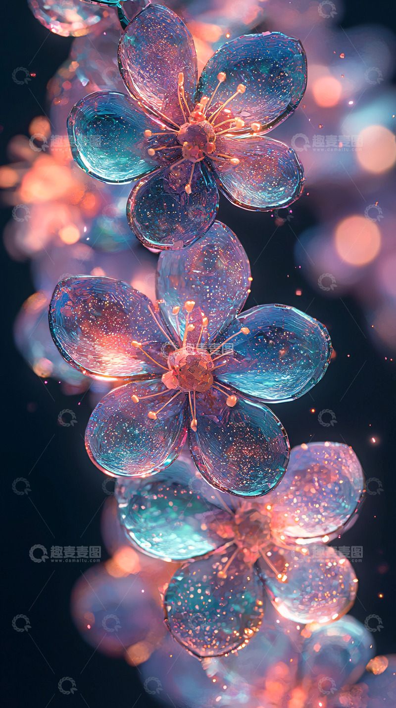 高清大图下载【趣麦麦图】晶莹剔透的花朵