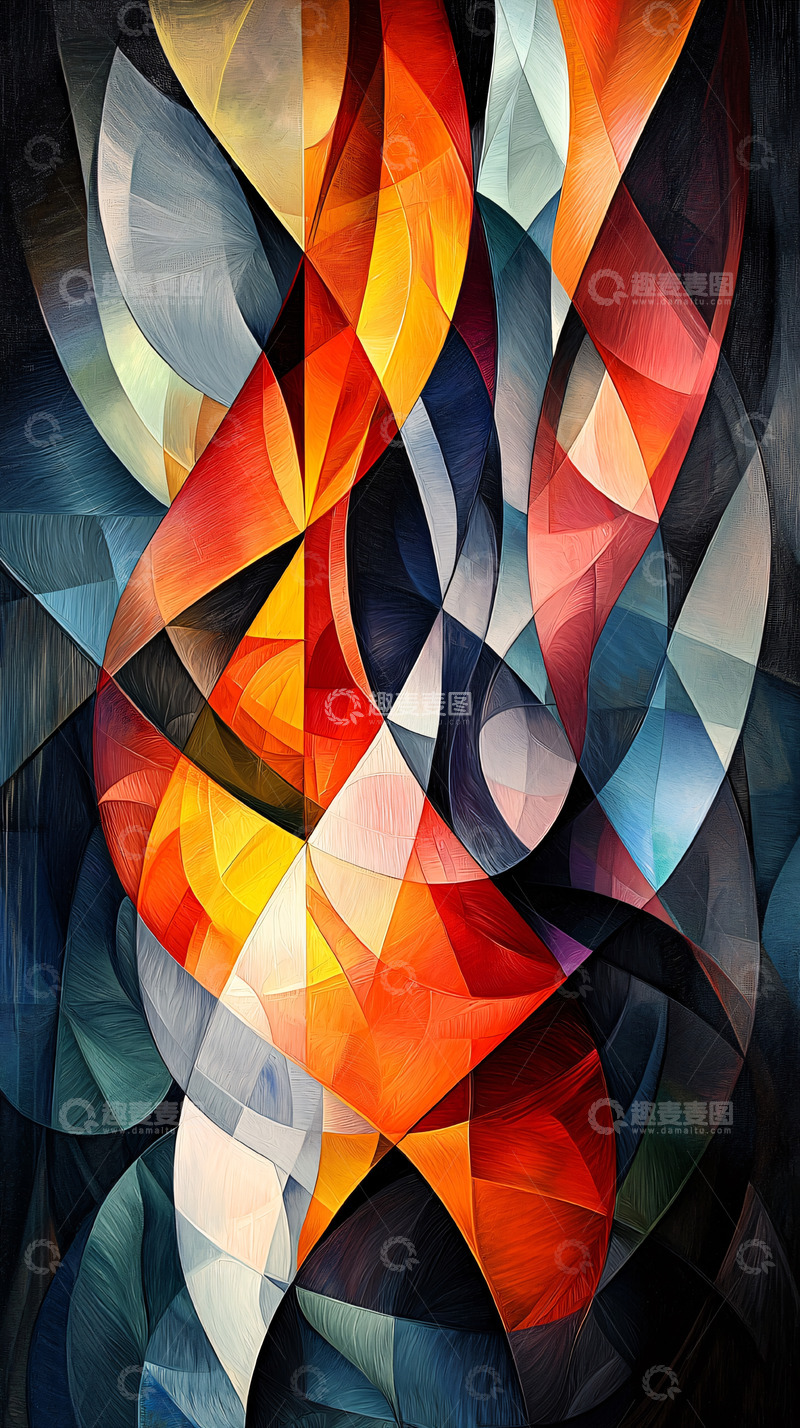 高清大图下载【趣麦麦图】抽象几何绘画