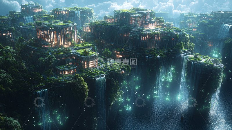 悬浮空中花园城市