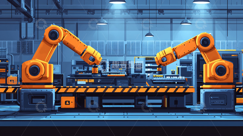 高清大图下载【趣麦麦图】智能工厂自动化生产线