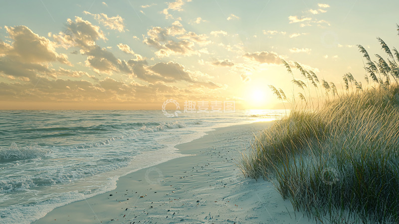 高清大图下载【趣麦麦图】海滩日落