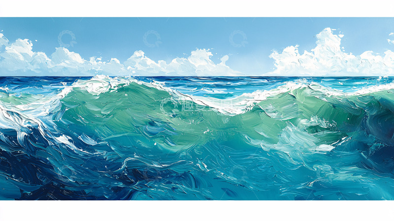 高清大图下载【趣麦麦图】碧海蓝天波涛汹涌