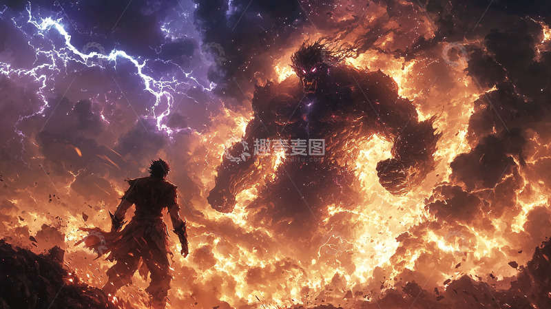 高清大图下载【趣麦麦图】火焰巨人