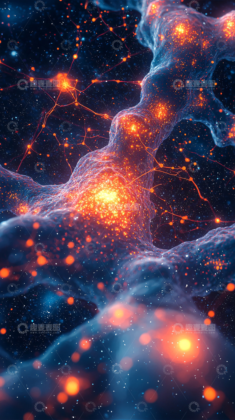 高清大图下载【趣麦麦图】星云般闪耀的神经元