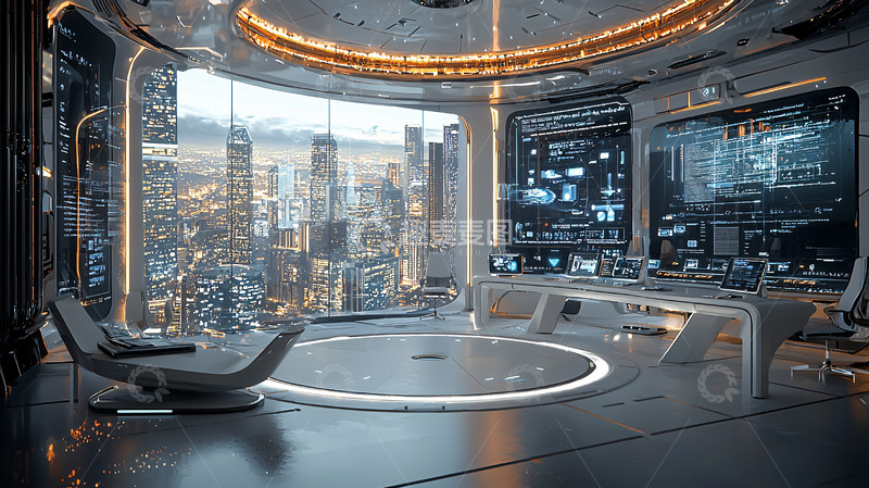 高清大图下载【趣麦麦图】未来都市景观办公室