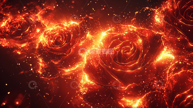 高清大图下载【趣麦麦图】火焰玫瑰