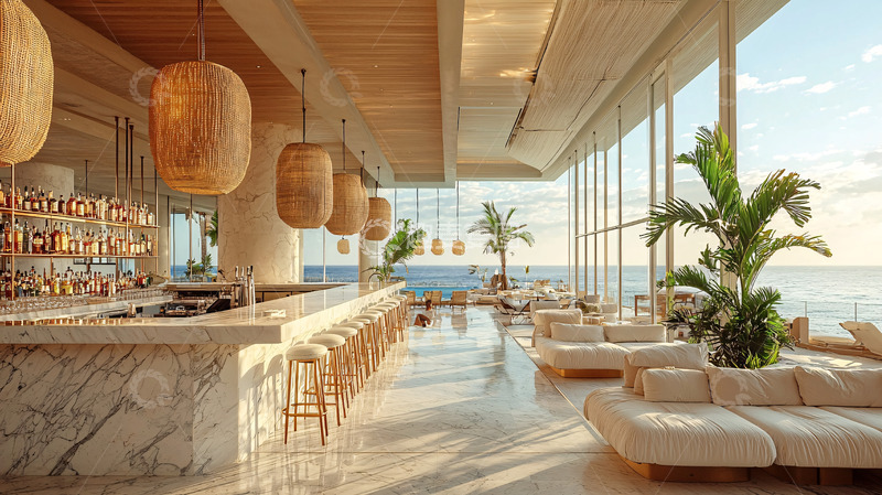 高清大图下载【趣麦麦图】海景酒吧休息区