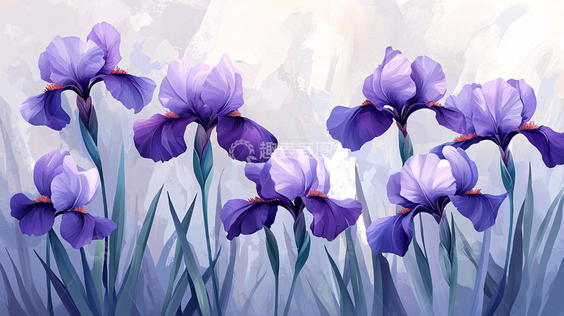 紫色鸢尾花簇