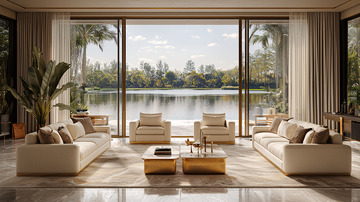 极简轻奢客厅景观