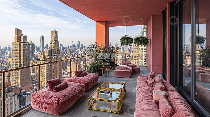 高清大图下载【趣麦麦图】粉色阳台