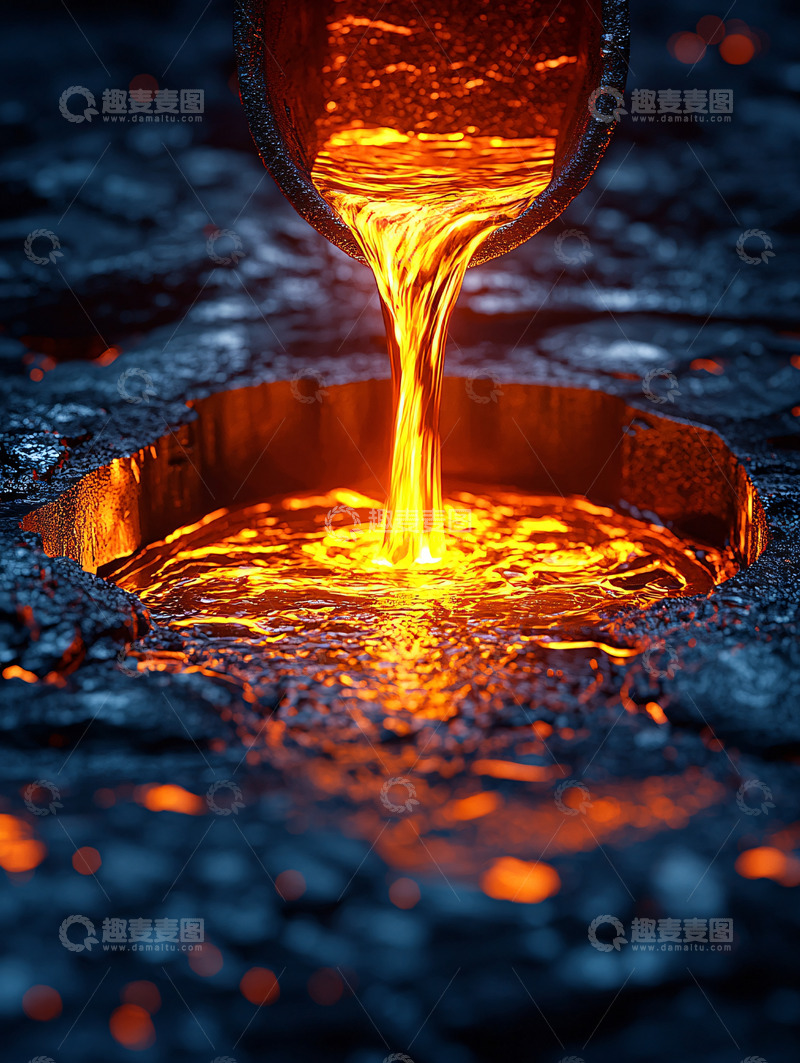 高清大图下载【趣麦麦图】炽热的熔岩倾泻而下