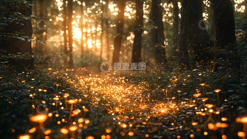 高清大图下载【趣麦麦图】森林日出
