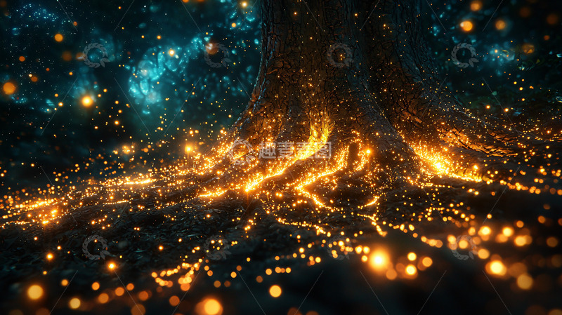 高清大图下载【趣麦麦图】发光树根