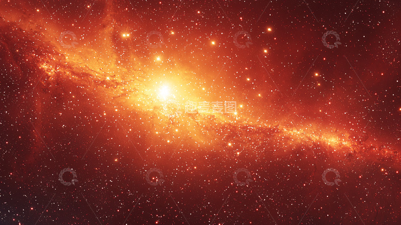 高清大图下载【趣麦麦图】橙色宇宙星云